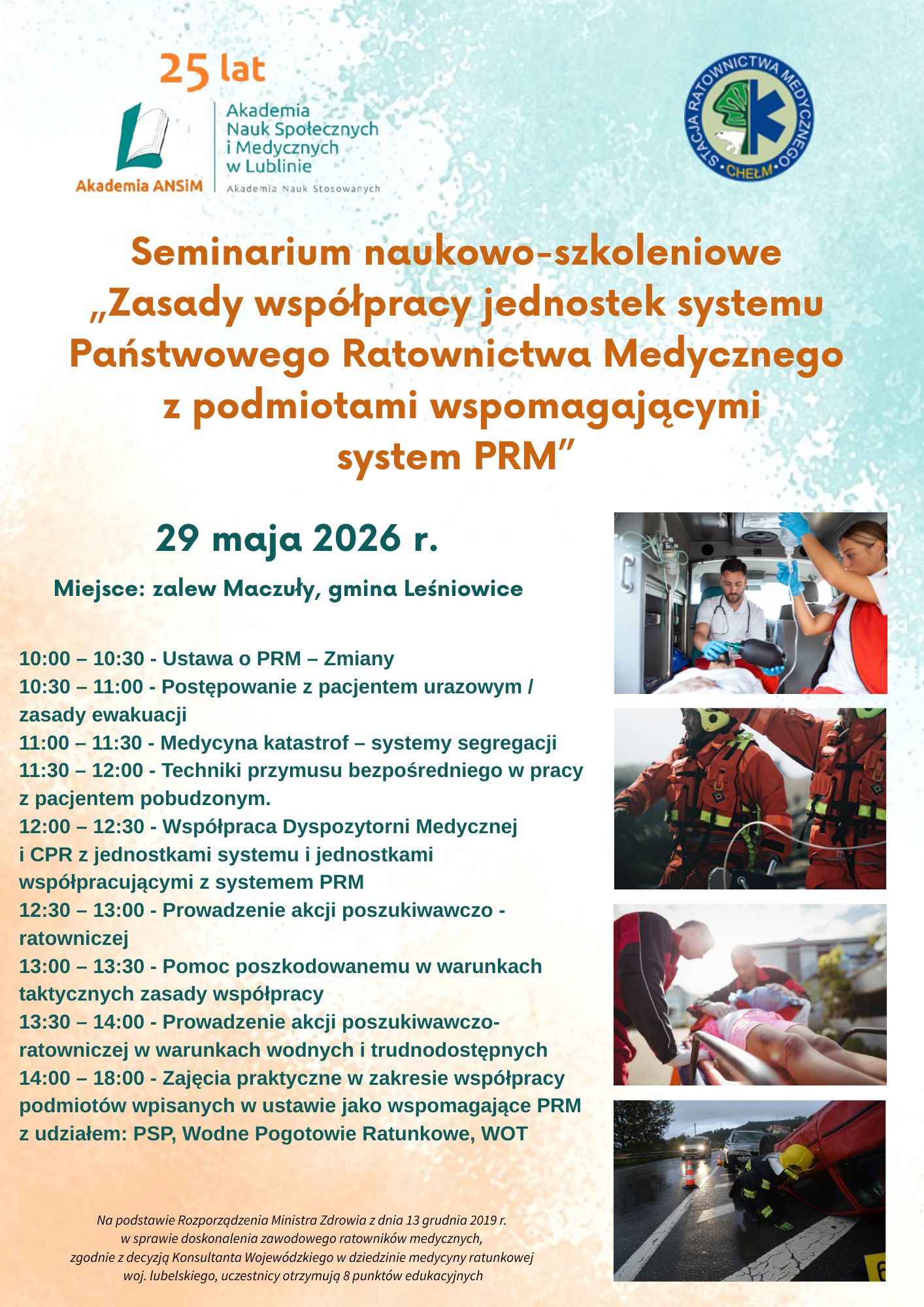 obrazek z informacją o seminarium ratownictwa medycznego
